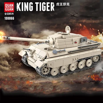 978PCS WW2 Military Tiger king tank Building Blocks Educational Military WW2 Tank Soldier Weapon Army Bricks Toys For children kazi space military war weapon battle plane building blocks 342pcs bricks educational assemble toys for children gifts