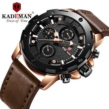 *#Best Price Kademan 2019 Men Watch Brand Fashion Sports Quartz Watch Men Leather Waterproof Chronograph Business Relogio Masculino *#Best Price Kademan 2019 Men Watch Brand Fashion Sports Quartz Watch Men Leather Waterproof Chronograph Business Relogio Masculino