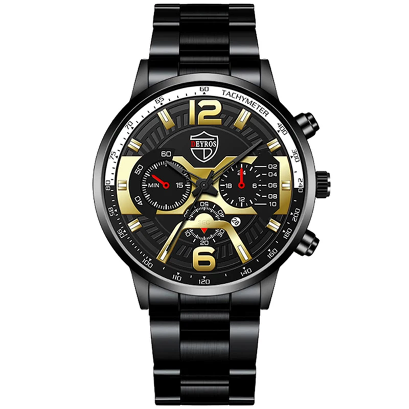 2022 Mens Fashion Watches Luxury Men Stainless Steel Quartz Wrist Watch Male Business Casual Gold Bracelets relogio masculino 