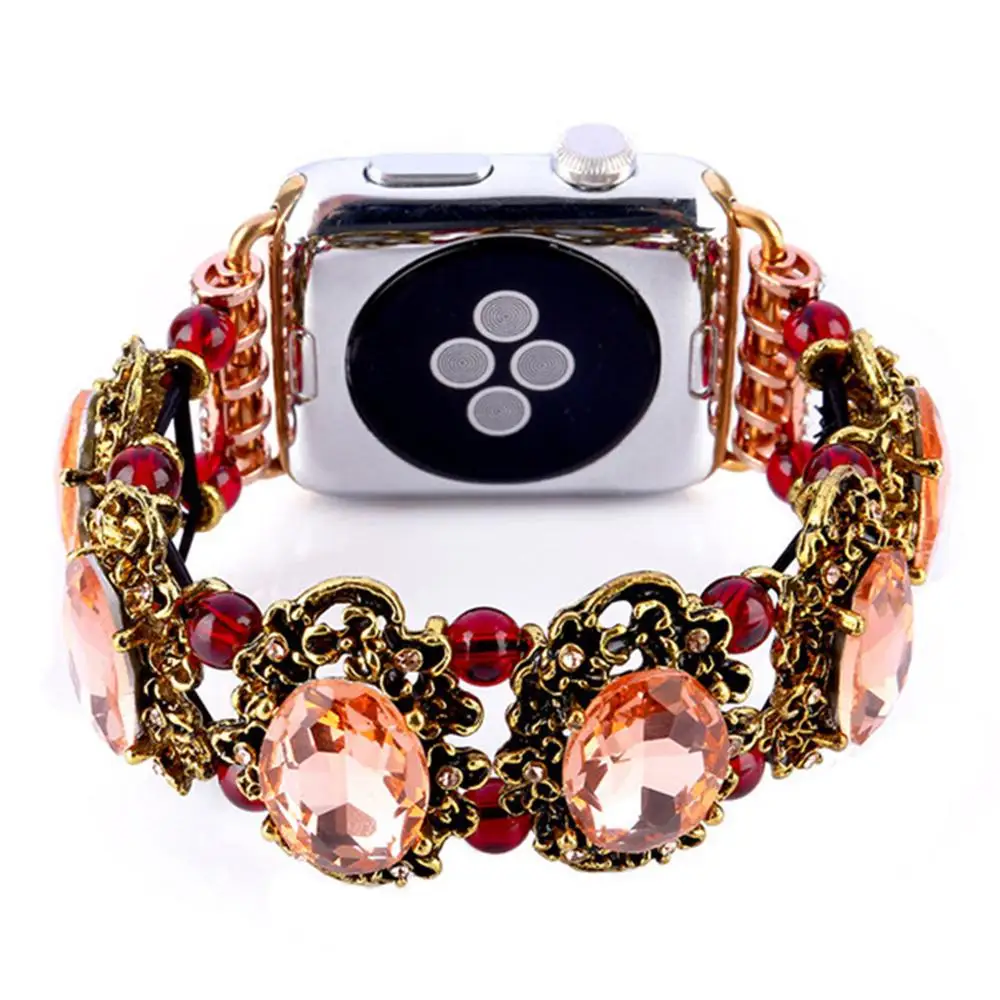 pink Модный Ювелирный Браслет для Apple Watch Series 4 44 мм 38 мм ремешок для Apple Watch Band 42 мм 40 мм iWatch Series 4321 ремешки - Цвет ремешка: pink