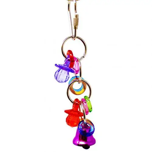 Multicolor Горячая животное птица Макау кольцо брелок звонок для соска подвесной декор для клетки жевательная игрушка - Цвет: Multicolor