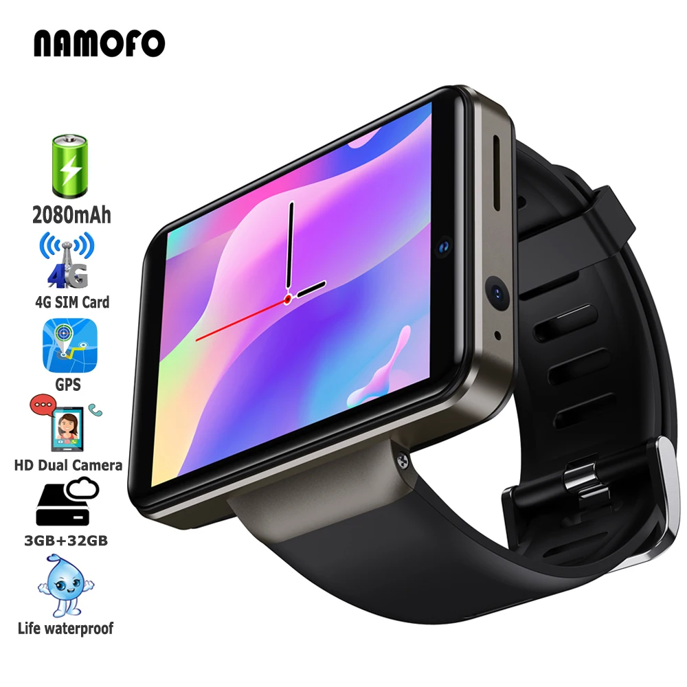 US $216.31 2021 Smart Watch 4G Network 2080mAh 3GB RAM 32GB ROM Big Screen SIM Card GPS Dual Camera Waterproof Men Sport Tracker Smartwatch