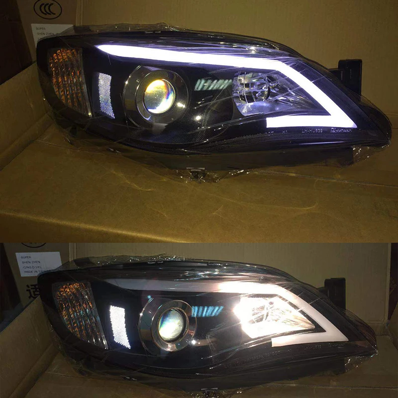2 шт. для Subaru Impreza WRX светодиодный головной светильник передние 2009 2010 2011 2012 с дневным ходовым светильник