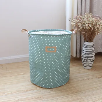 

Collapsible Cotton Cloth Large Folding Laundry Basket Toy Storage Box Bag Bucket Washing Dirty Clothes Organizer With Bin Handle