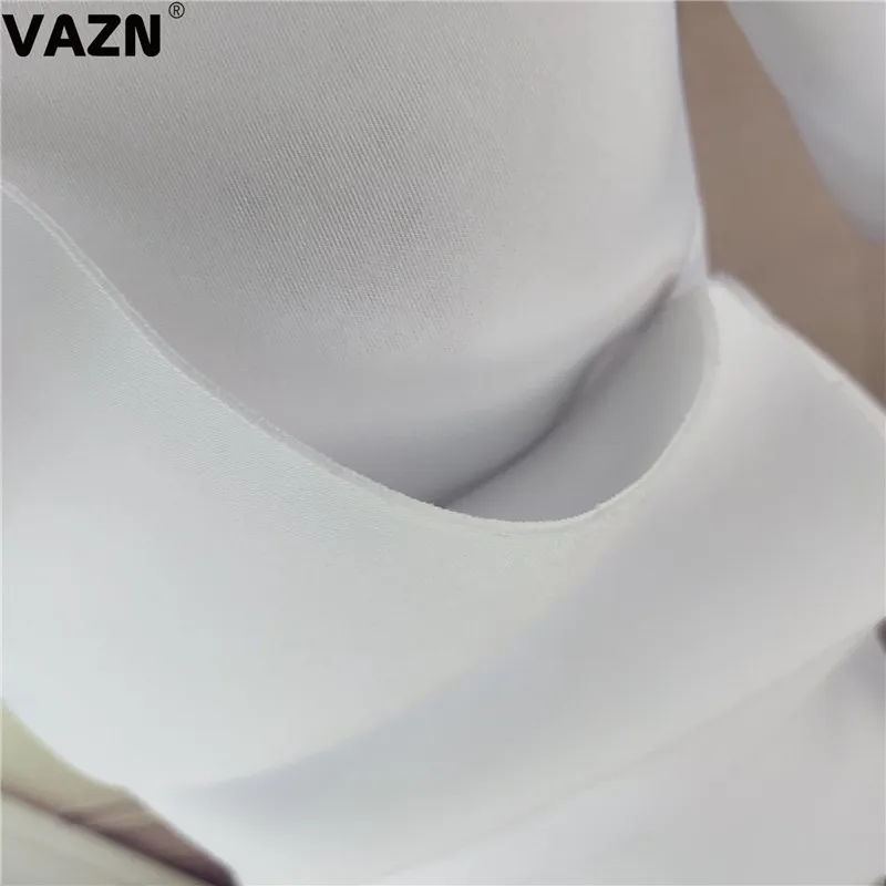 VAZN KEN89328 Лидер продаж г. Белое разноцветное платье средней длины Повседневное платье с короткими рукавами и открытыми плечами сексуальное уличное платье для девочек