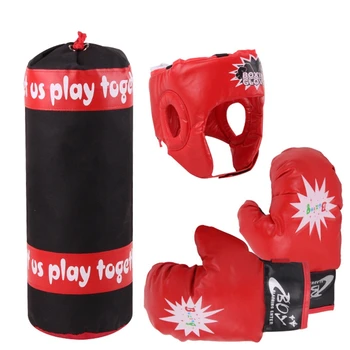 

Children's Boxing Gloves Hand Target Helmet Punching Bag Set Sanda Baffle Kid Fitness Boy Exercise Body Sparring Toy