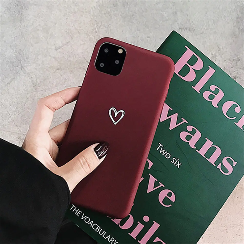 Lovebay Любовь Сердце Силиконовый чехол для телефона для iPhone 11 Pro 7 8 6 6s Plus X XR XS Max 5 5S SE карамельный цвет оболочка мягкая ТПУ задняя крышка