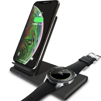 

Besegad 2 in 1 Wireless Fast Charging Stand Holder Charger Station Dock for Samsung Watch iPhone Huawei Xiaomi Mobile Phone