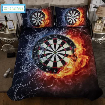 

BEST.WENSD wholesale 3D Dart disc comforter linen cotton bedding 3pc Geometric pattern home textile duvet cover set -noBedlinen