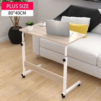 

Laptop Desk 80*40CM Wooden Computer Table Adjustable Portable Rotate Laptop Sofa Bed Side Table Can be Lifted Standing Desk