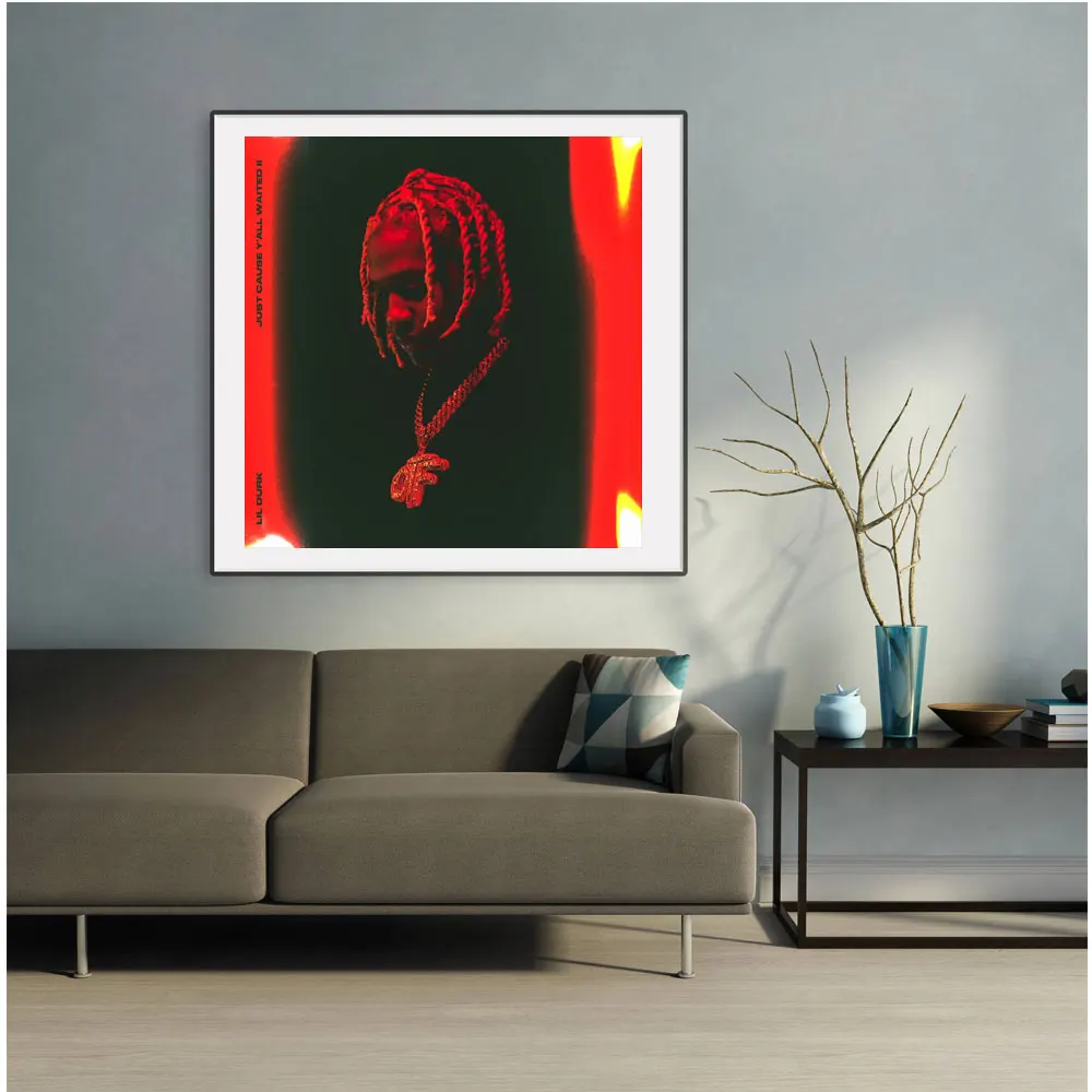 M525 lil durk Music Album just cause y all waited 2 Cover Poster Canvas Decor Print pictures 24x24 18x18 painting | Дом и сад