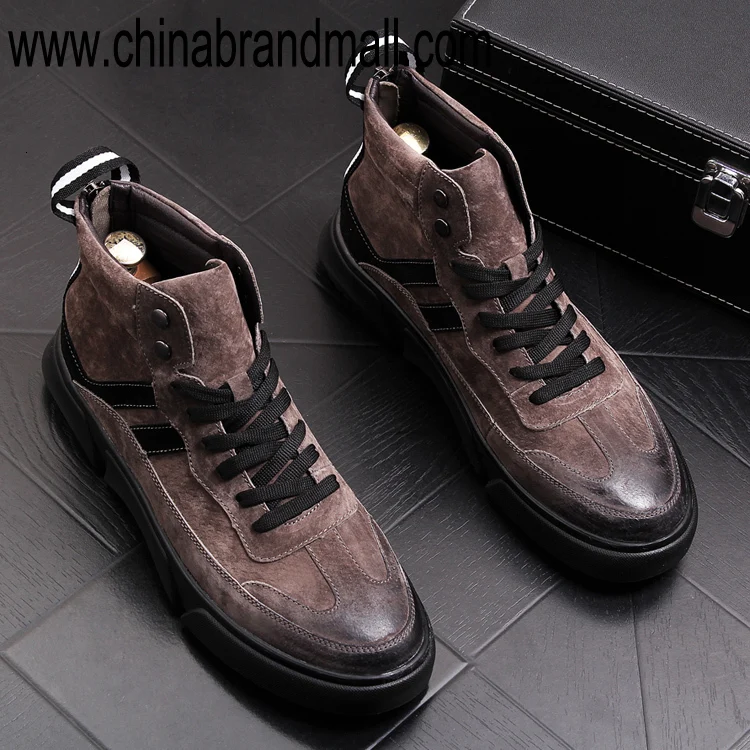 

2019 men New Round Toe Black brown Ankle shoes Genuine Leather Punk Martin Male Motorcycle high quality Tenis chaussur Bootie
