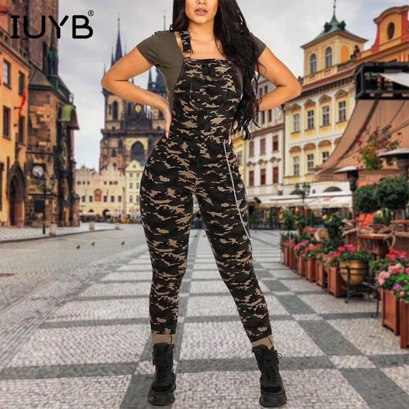 IUYB Новые популярные сексуальные женские уличные стильные jumpuit сексуальные женские длинные штаны камуфляжные удобные Молодежные комбинезоны JLX8905