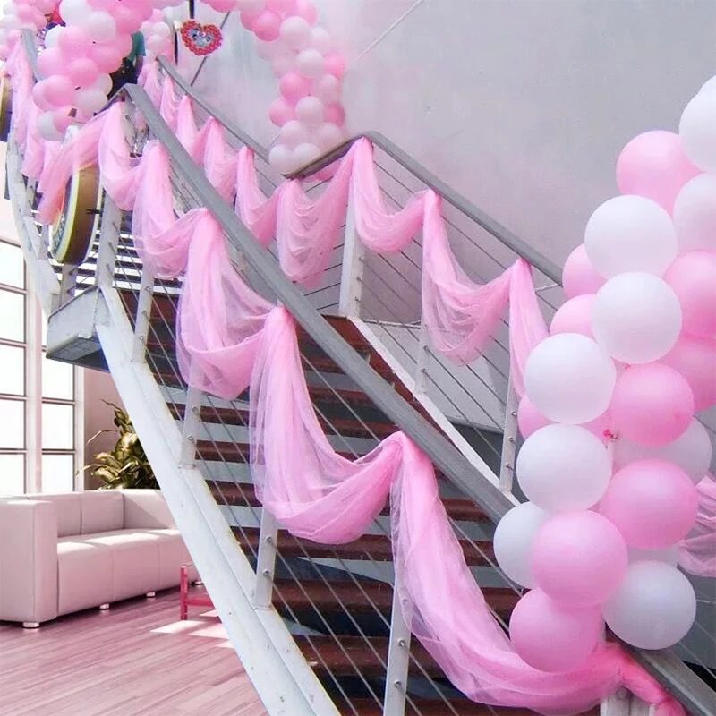 Backdrop Railing Decoration Organza Wedding Yarn Tulle Sheer Crystal