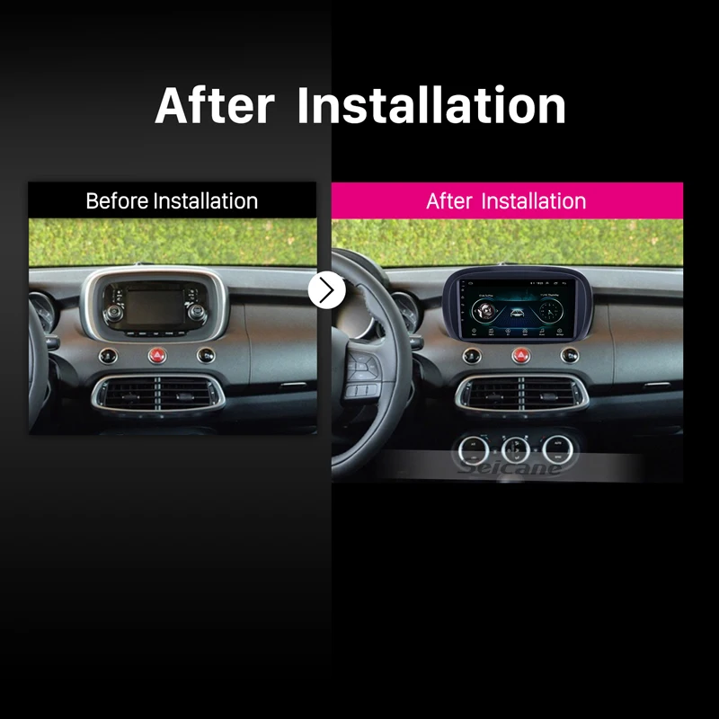 Seicane автомобильный 2Din " gps авто радио Android 8,1 Navi HD для Fiat 500X- мультимедийный плеер сенсорный экран поддержка SWC Carplay