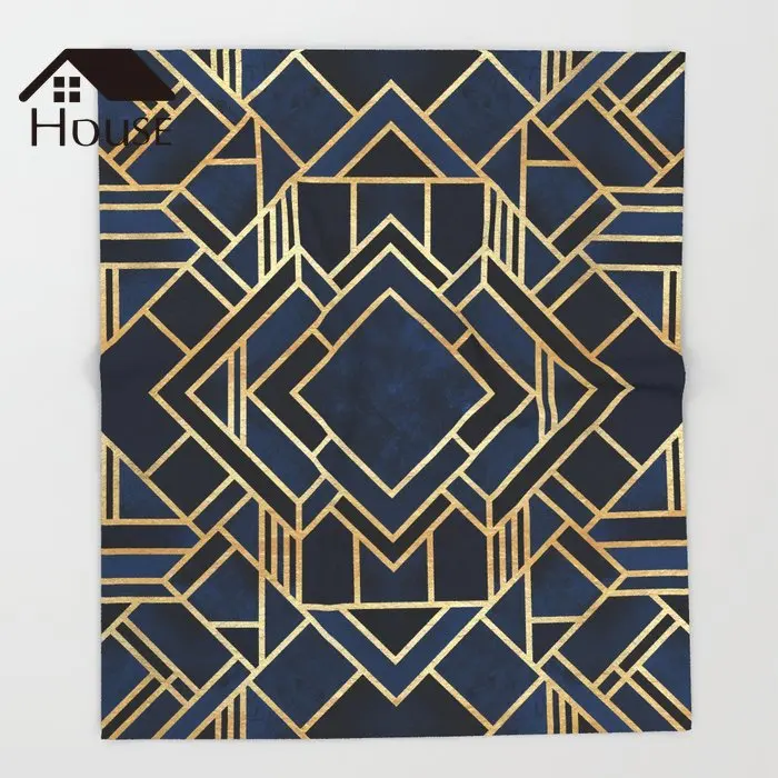 

BIGHOUSES Throw Blanket Art Decor Fancy Blue Throw Blanket Warm Microfiber Blanket