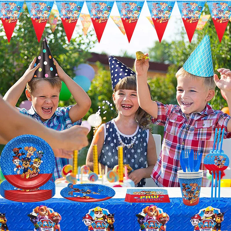 Décoration de fête d'anniversaire pat'patrouille, ensemble de vaisselle  jetable avec ballons Ryder Chase Skye, tasses, fournitures de fête pour  enfants, cadeau jouet - AliExpress