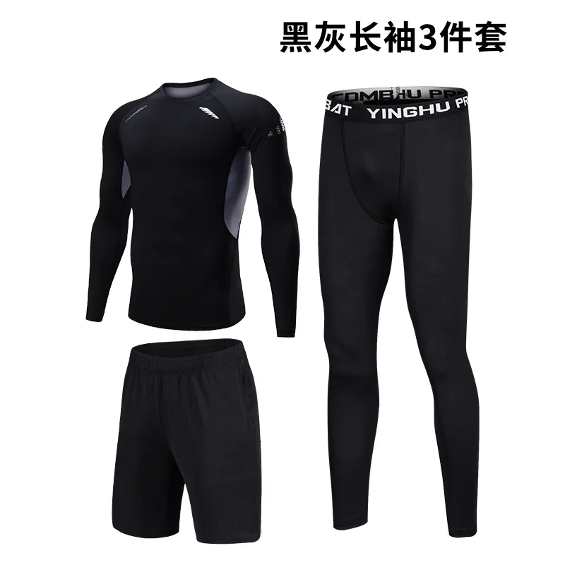 10 5Pc/set Men Sportswear Suits Compression Fitness Jogging Gym Tight Training Clothing Male Workout Jogging Tracksuit Running Sets - Цвет: 10