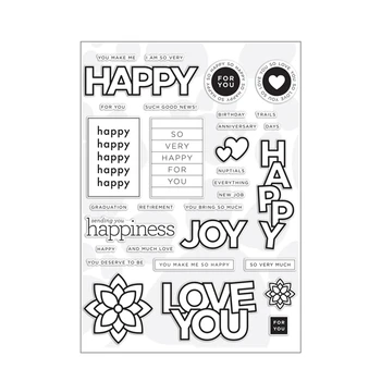 

2020 New Metal Cutting Dies and Scrapbooking For Paper Card Making Happy Love Days Words Clear Stamp Embossing Frame Card Craft