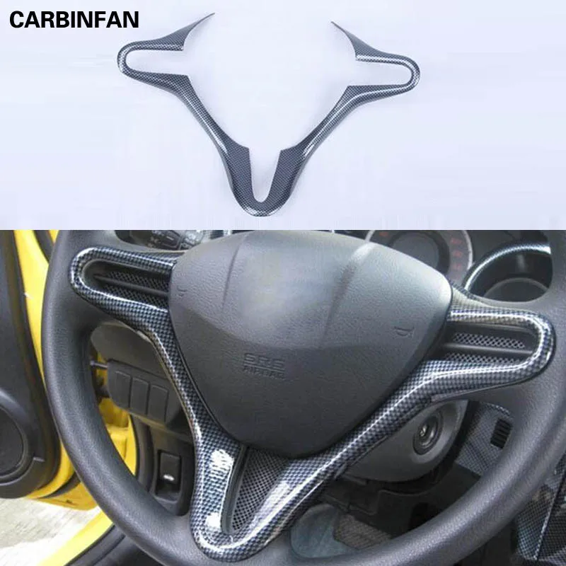 Carbon Fiber Color Steering Wheel Buttons Cover Trim Fit For Honda