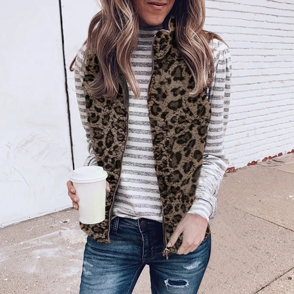 OEAK, теплый зимний женский двусторонний пушистый двусторонний ветрозащитный жилет, пальто, женская верхняя одежда без рукавов, тонкий жилет с карманами, куртка
