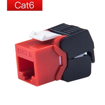 

2pcs Cat6 Jack Modules RJ45 Tool Less Keystone Jack Tool Free Repeatable Using Cat 6 Female For 23-26AWG Cable 15u" Gold Plated