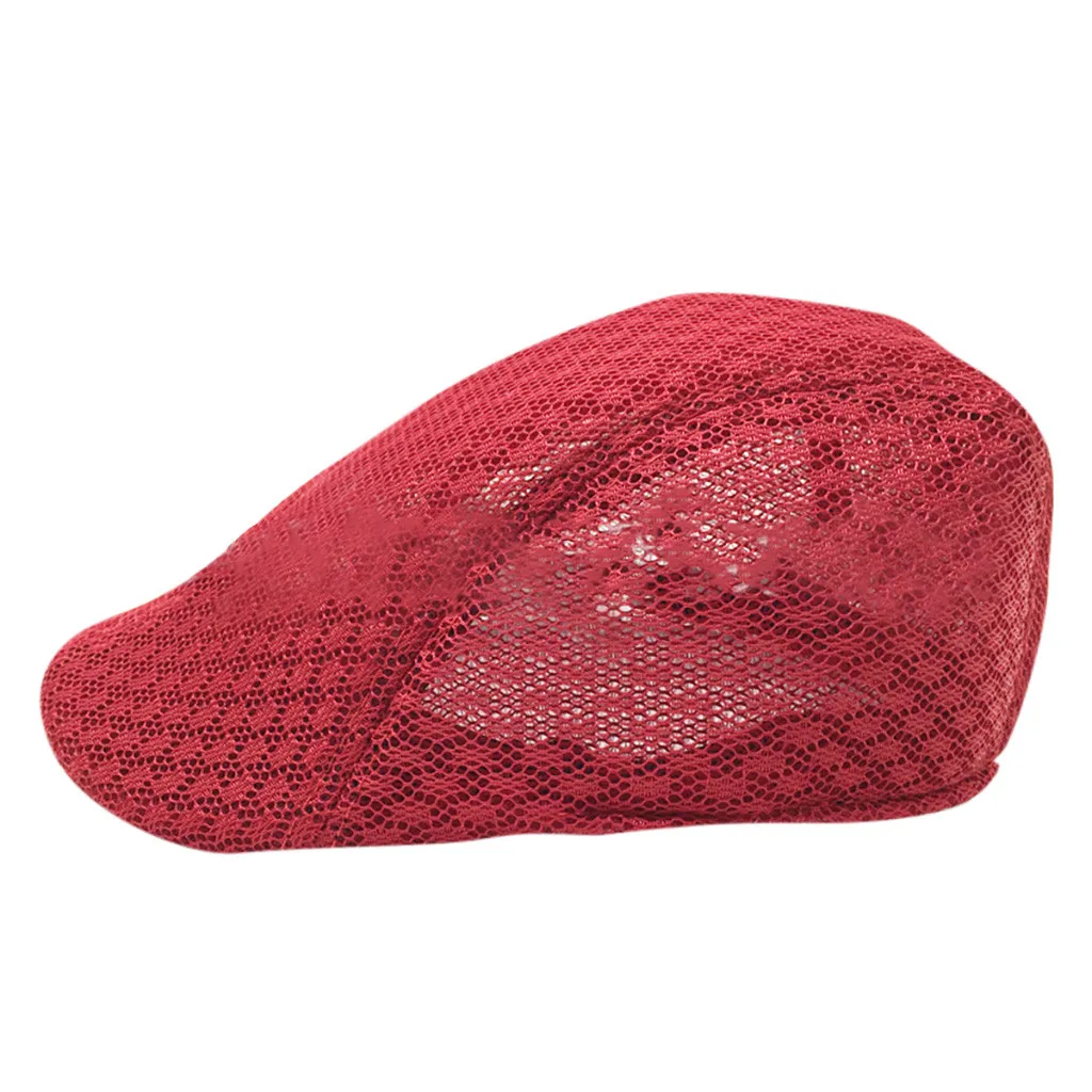 Красный Зимняя женская шапка, дышащий берет, шапка Casquette, уличная, повседневная, Boina Masculina, винтажная, белая, сетчатая, плоская шапка, шляпы сомбреро, Muje - Цвет: Красный