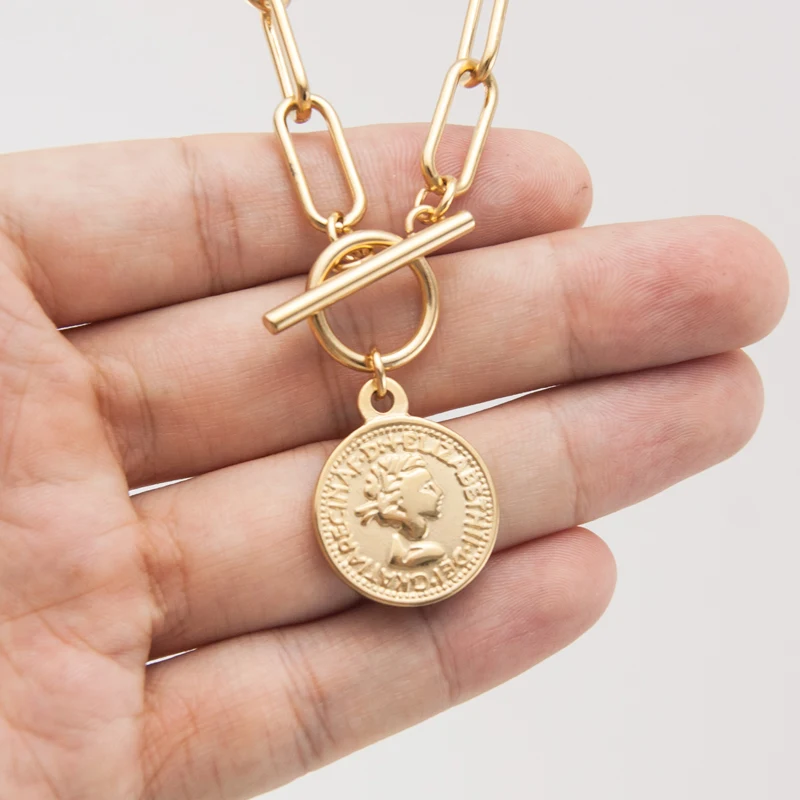 Серебряная/золотая цепочка с замком из нержавеющей стали для женщин и мужчин колье Boho Рождественский подарок