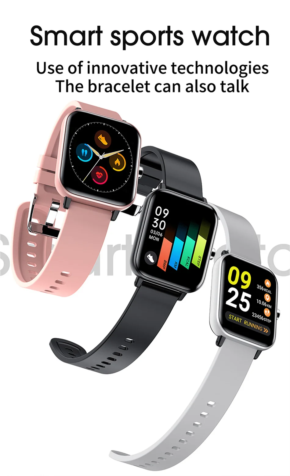 2021 New Women Bluetooth Call Smartwatch For Men HD Custom Dial Touch Screen Bluetooth Music Fitness Sports Smart Watch Ladies