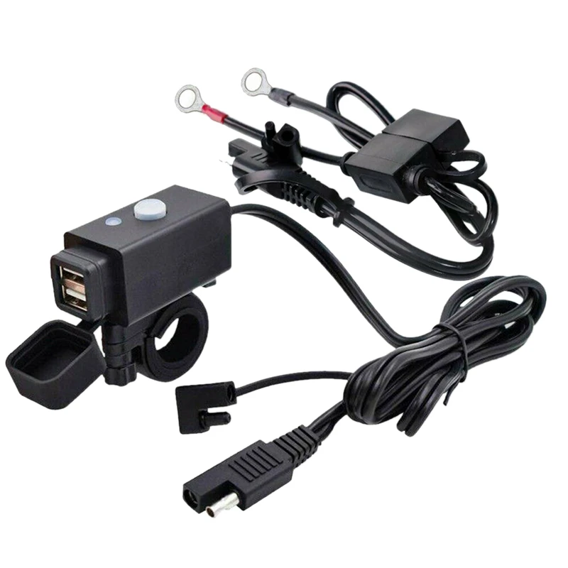 Мотоцикл SAE USB телефон GPS зарядное устройство кабель адаптер Встроенный