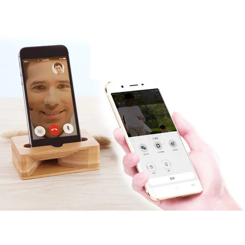 Деревянный держатель для Iphone усилитель звука бамбуковый кронштейн Портативный телефон Громкий динамик деревянный Рабочий стол Подставка для samsung S9