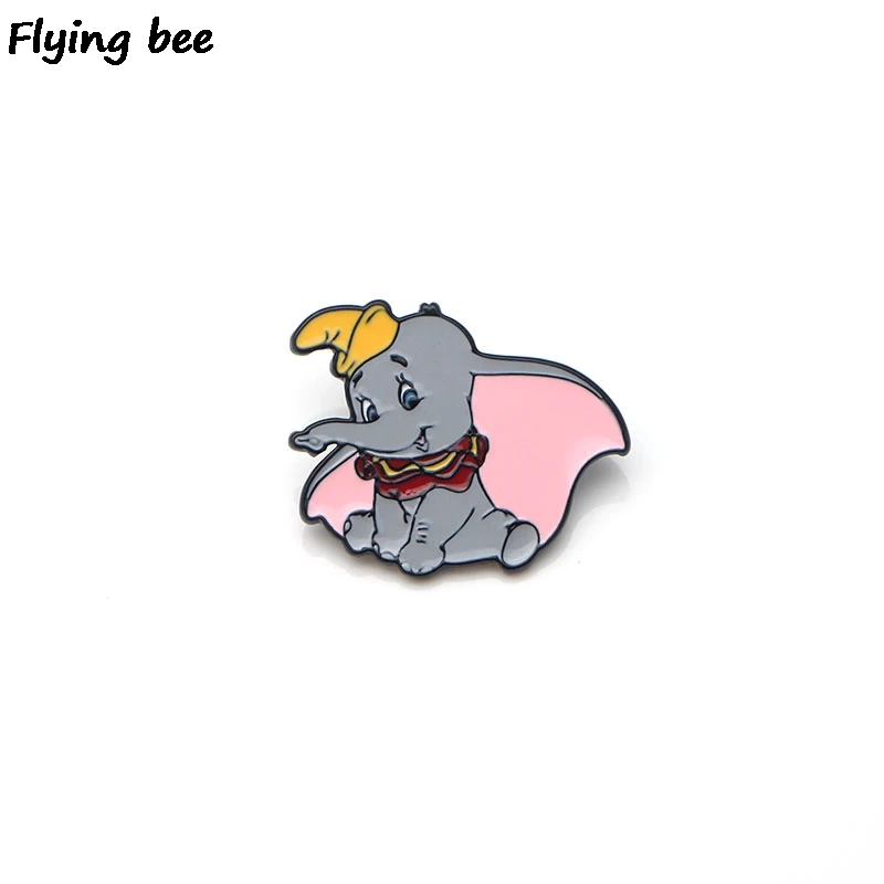 1 20 шт./лот Flyingbee Dumbo милые эмалированные шпильки для брошей Значки для джинсовой блузки очаровательные детские булавки ювелирные изделия X0156 - Цвет: 1