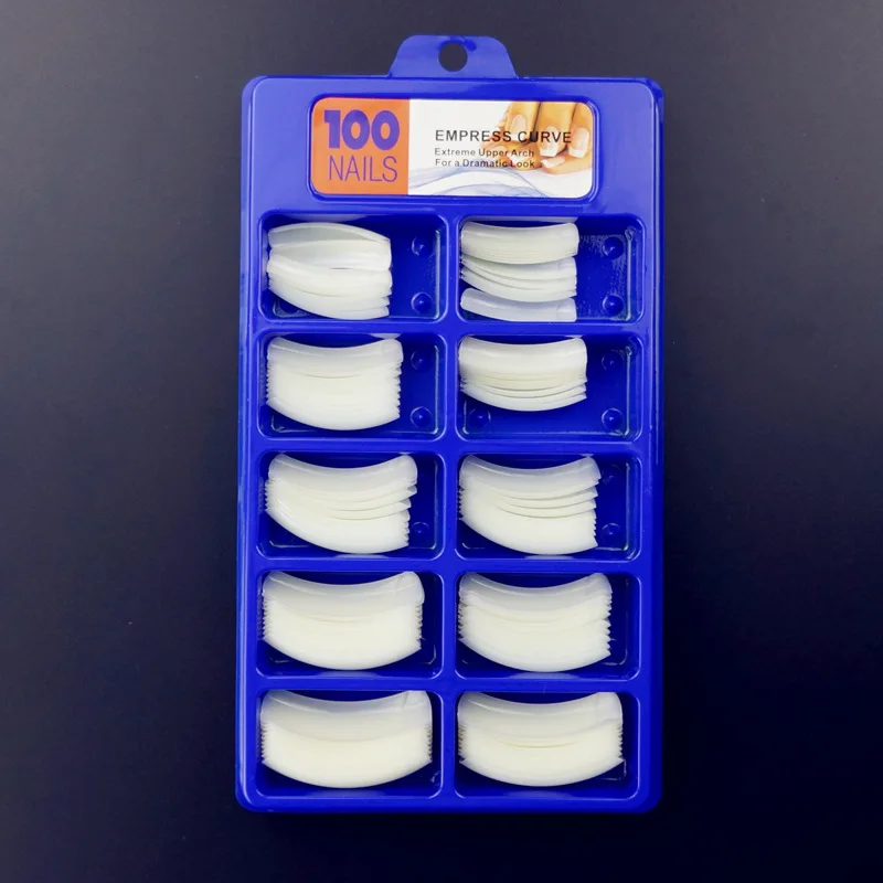 

100pcs/box False Nail tips Clear/Natural/White False Tip Faux Nail Square Extra-Long Curved Half-Cover Faux Nails False Fake Tip