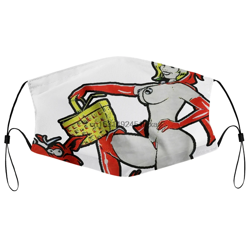 Dust mask with filter RARE Butthole Surfers Mens 1990s Red Riding Hood Big Bad Wolf USA Mouth Face Cover | Аксессуары для одежды