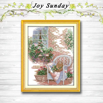 

Outside the house paintings 14CT 11CT counted cross stitch kits embroidery set Needlework Set chinese cross stitch Home decor