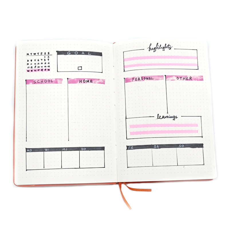 Bullet Journal счастливый Ежедневник A5 Сделай Сам блокнот для путешествий Еженедельный блокнот в горошек из искусственной кожи 192 страниц можно настроить