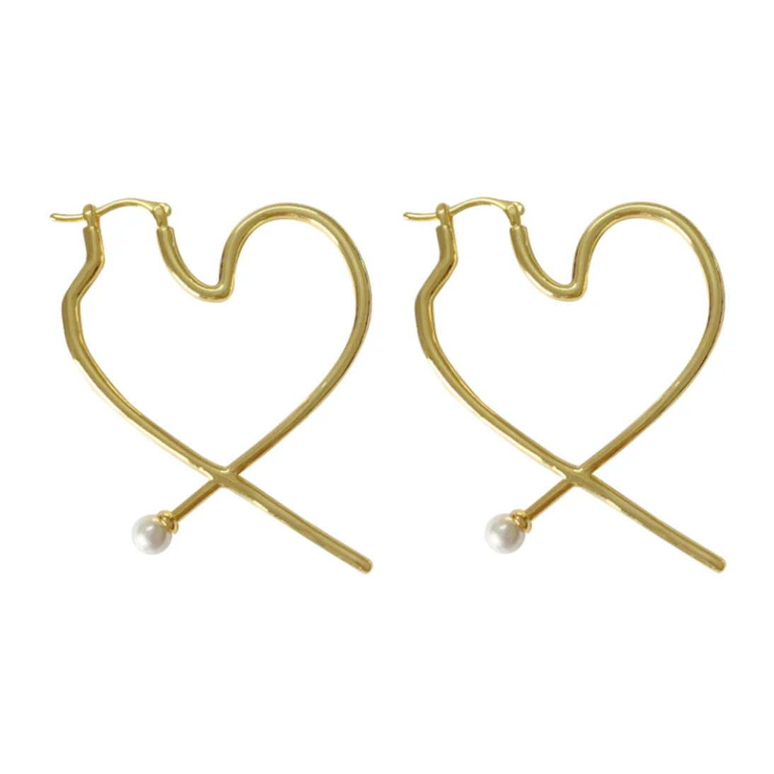 2023 trend Brass gold-plated geometric peach heart simple unique hoop earrings for women fashion jewelry