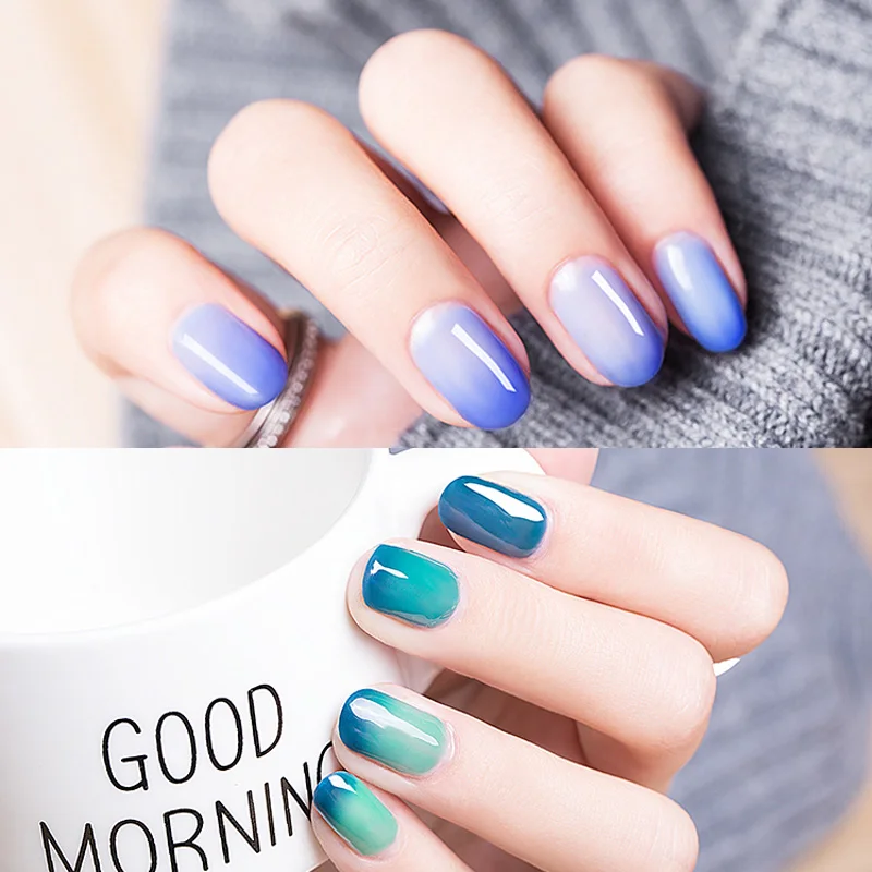 Zation Temperature Colors Changing Paint Nail Gel Polish Chameleon Gel Varnish Primer Varnish for Nail Art 3