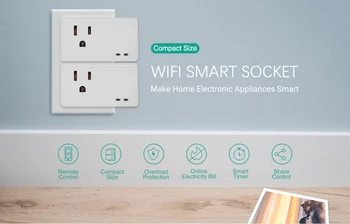 

4 pcs 10 SA-004 rectangular US plug WiFi smart socket ewelink Timing on/off power socket google home alexa echo Voice Control