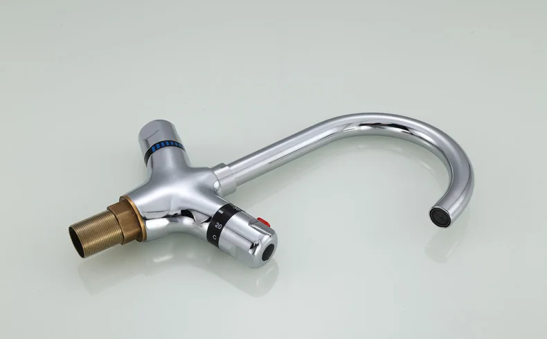 flexível torneira termostática para graus rotativo banheiro mistura deck montado latão termostática mixer