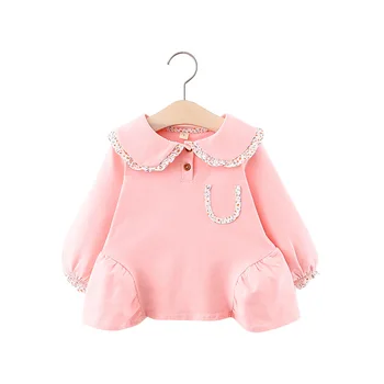 

Girls' skirt 2020 new lace collar solid color dress autumn children's skirt