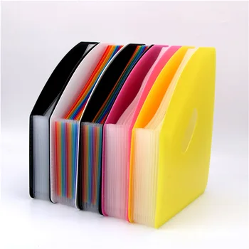 

Coverless A4 Rainbow 12-grid bevel organ bag folder on the desk