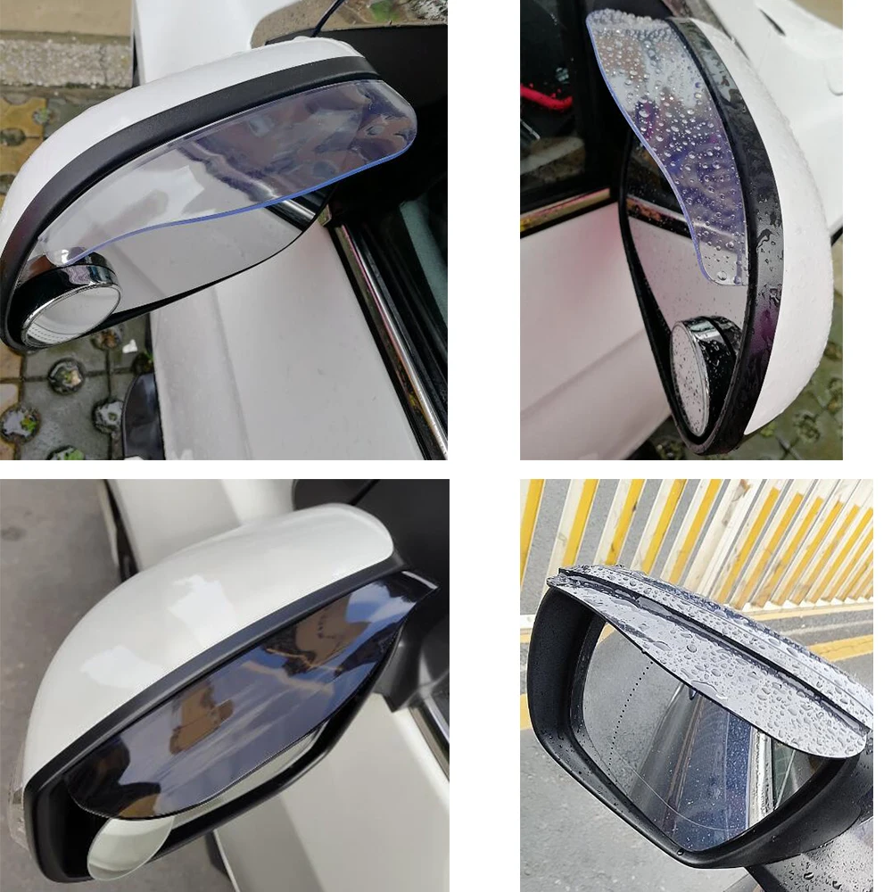 2Pcs/lot Universal Flexible PVC Car Accessories Rearview Mirror Rain Shade Rainproof Blades Car Back Mirror Eyebrow Rain Cover