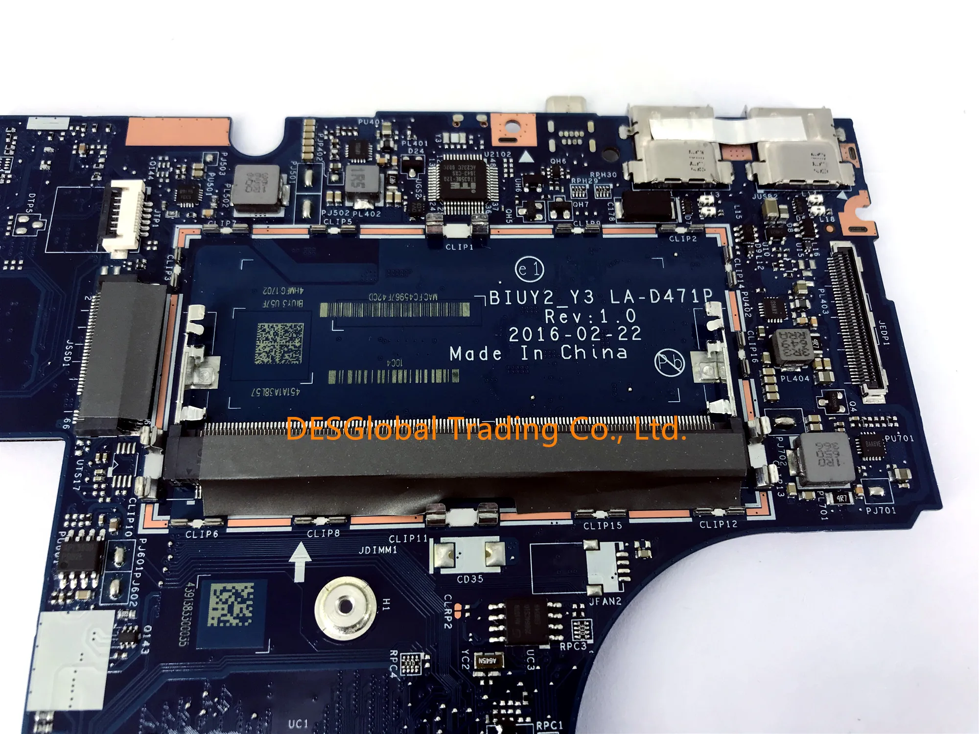 Best  For Lenovo YOGA 710-15ISK 710-15IKB BIUY2_Y3 LA-D471P Laptop Motherboard i5-6200U CPU 5B20L47349 DD