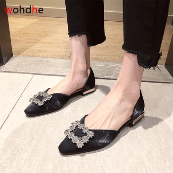 

wohdhe Fashion Women Sandals Hollow Out Buckle Boat Summer Sandals Low Heels Pumps Women Shoes 2020 New
