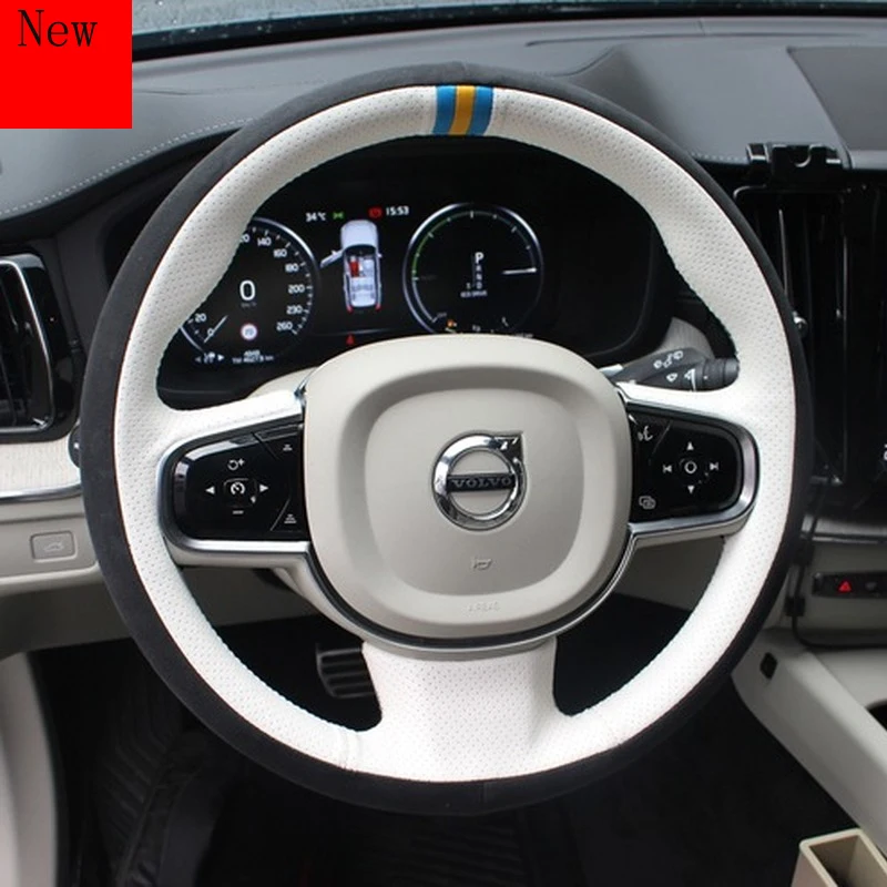 DIY Hand-Stitched Leather Suede Car Steering Wheel Cover for Volvo S90 Xc60 S60L Xc90 S80 V40 Accessories | Автомобили и