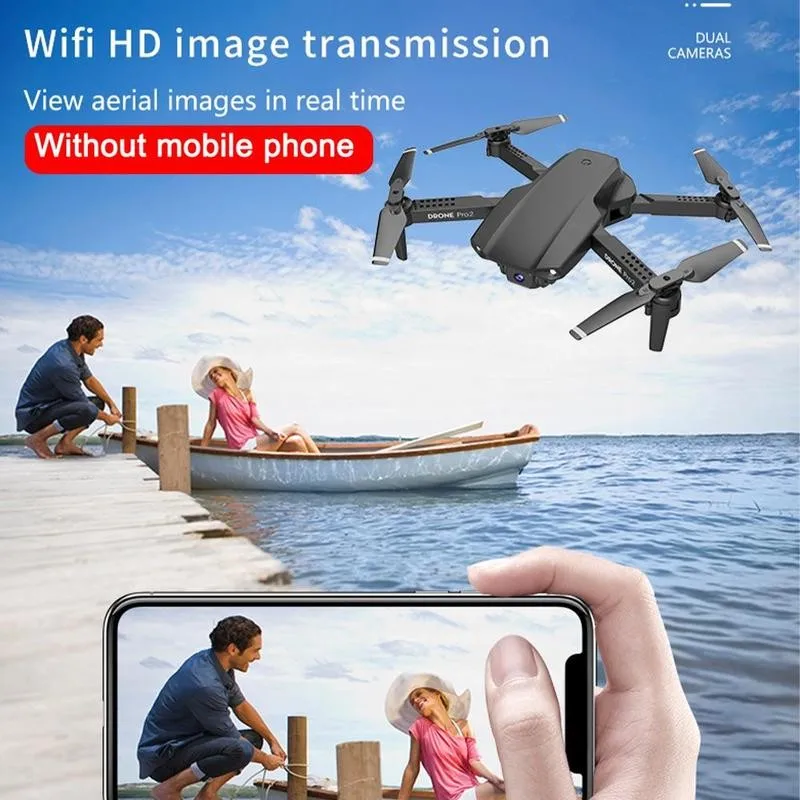 2020 New E99 Pro Mini Drone With HD Camera Hight Hold Helicopter FPV WiFi Mode Foldable RC Quadcopter Battery RTF G9Y1
