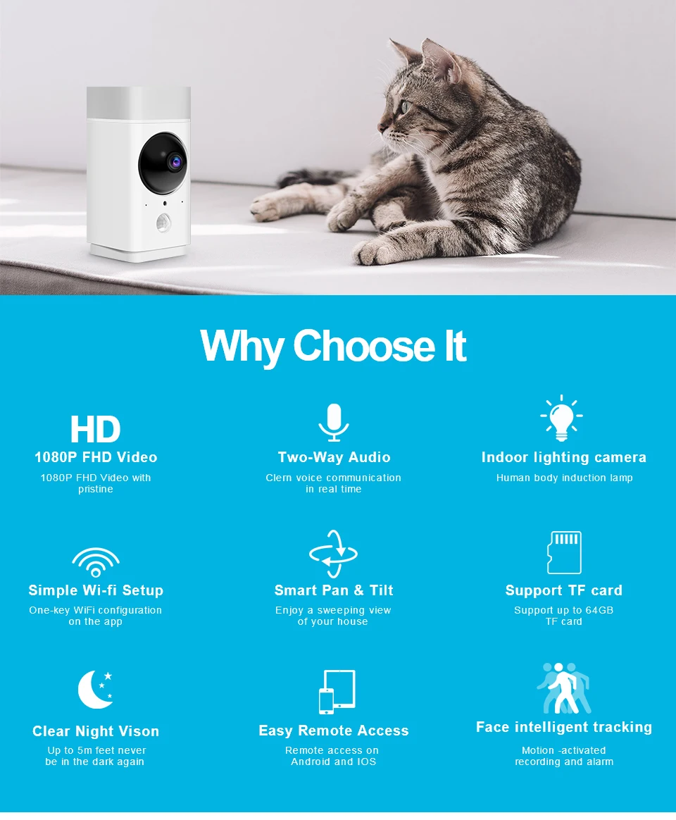 LOOSAFE wifi ip-камера, беспроводной умный светильник рыбий глаз, для помещений, ночное видение, двухсторонняя камера безопасности, CCTV, рыбий глаз, камера 360 градусов