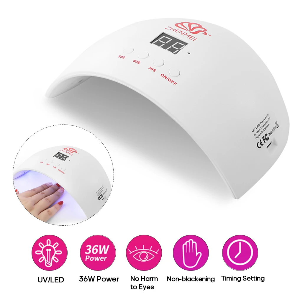 36 Вт Сушилка для ногтей Светодиодная УФ-лампа для ногтей с ЖК-экраном встроенный светильник 12 бусин гель лак для ногтей отверждаемая лампа авто-зондирование машина для ногтей