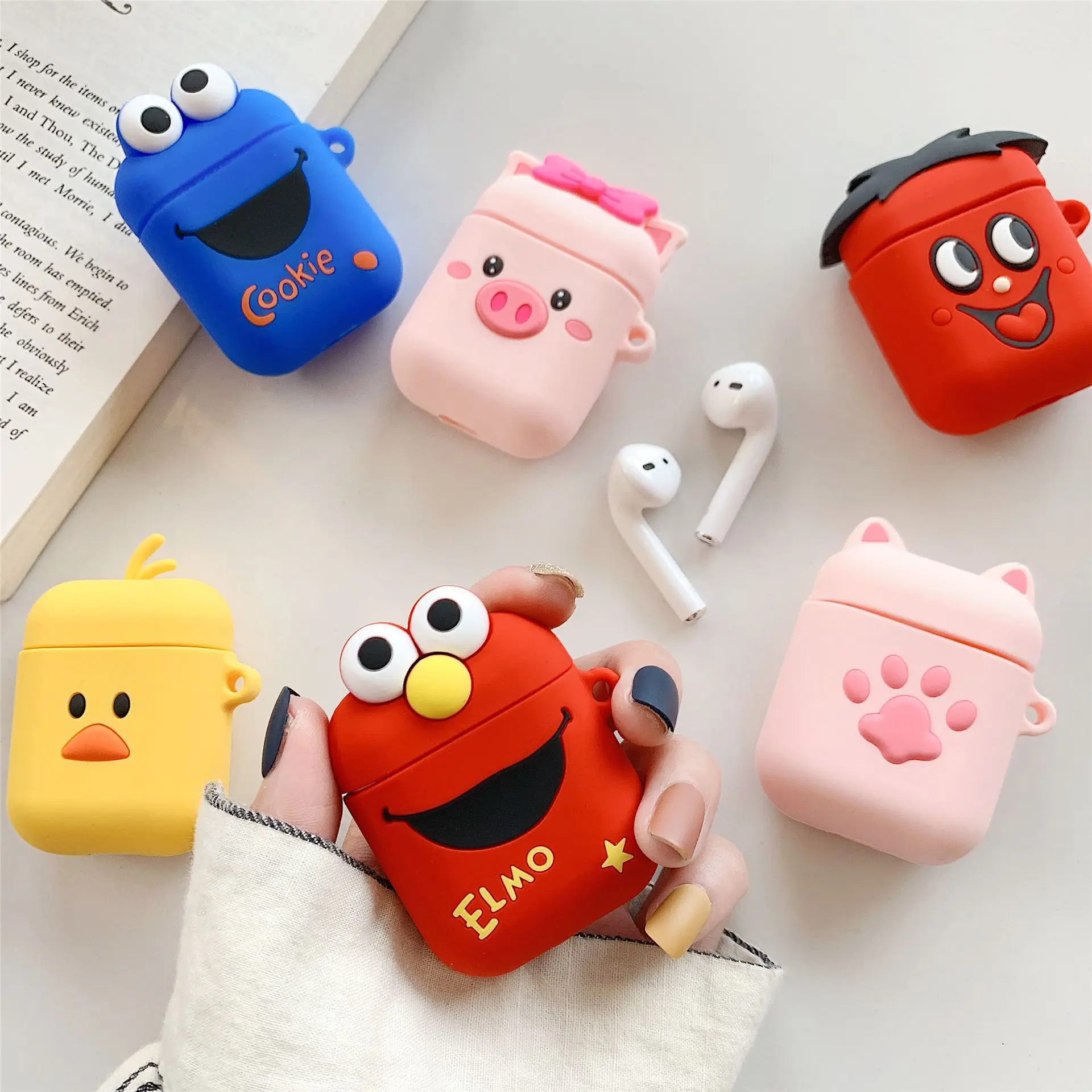 Чехол для беспроводных наушников Airpods милый мультяшный чехол с желтой уткой Bluetooth